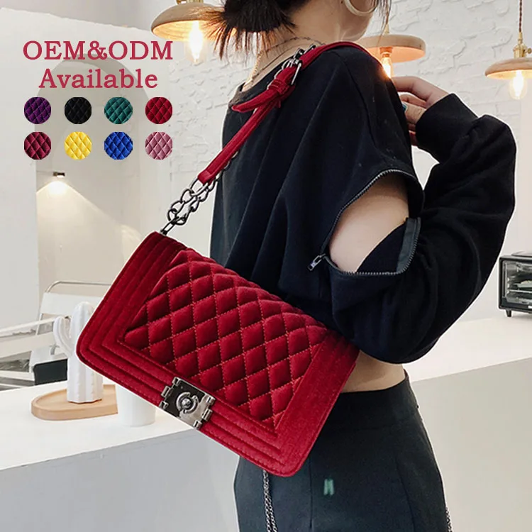 

AZB533 Rhombus Rhombic Colorful Underarm Bag Women Shoulder Crossbody Bag Velvet Shoulder Strap Ladies Hand Bags Handbags