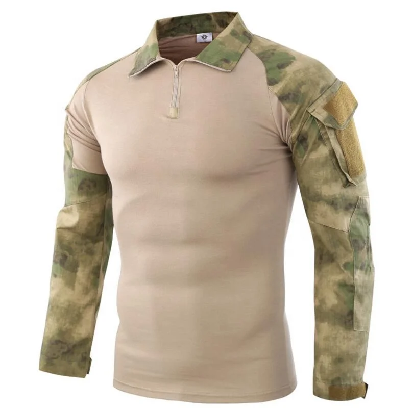 

HAN WILD Military Army T-Shirt Men Long Sleeve Camouflage Tactical Shirt Multicam Camo, 11 different color or customized