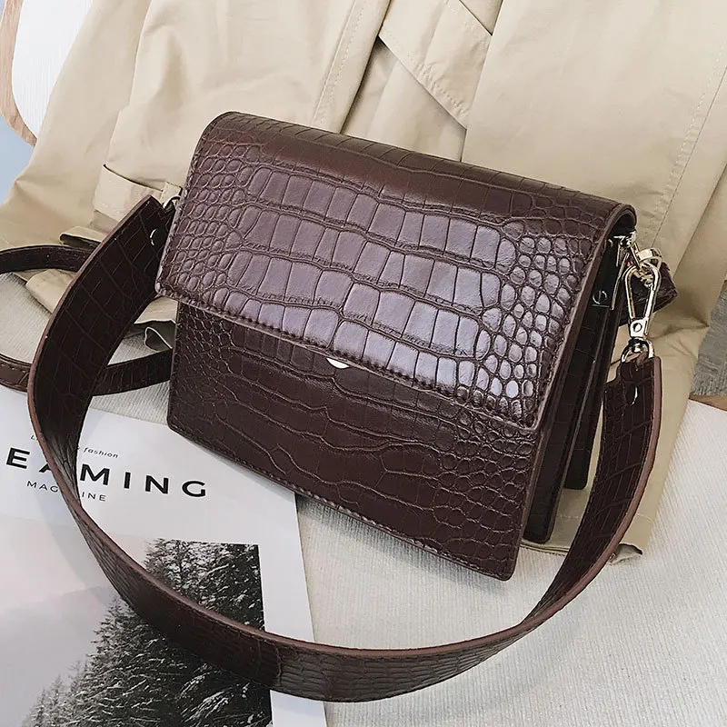 

2021 Fashion New High quality PU Leather Women Handbags Crocodile pattern Shoulder Messenger Bag