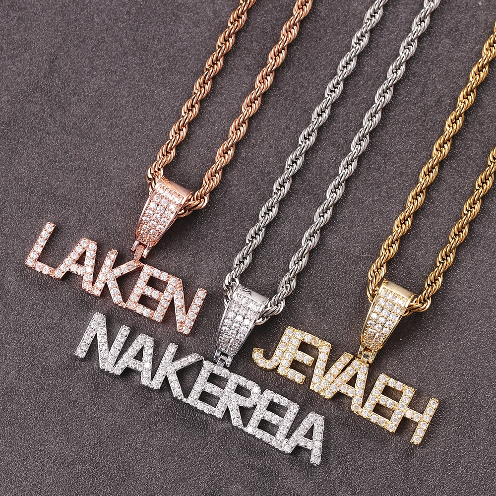 

Minimalism Small Letter Hip Hop Inlaid Zircon Pendant Necklace Can Be Customized DIY Stitching For Women Men Exquisite Gifts