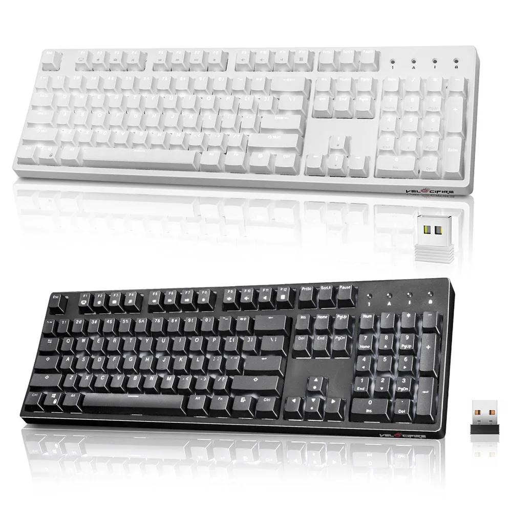 

Wireless 87 keys computer keyboard led backlit typewriter split mechanical keyboard, Black \white