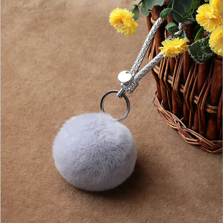 
Good quality Factory wholesale car real rex rabbit fur pom balls 
