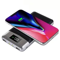 

Portable mini digital display power bank qi usb wireless charging 20000mAh powerbank