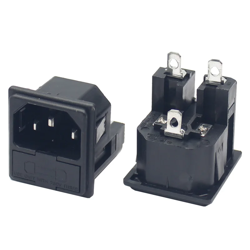 Iec 60320 C14 Ac Power Socket 10a 250vac Electrical Socket With Fuse