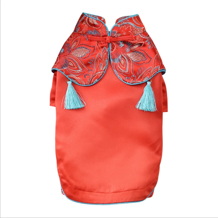 

Chinese New Year Style Pet Clothing QiPao Dress for All-Seasons, Picture shows