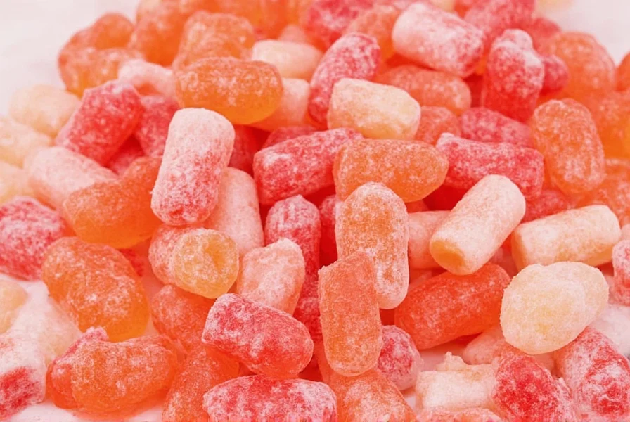Close-up photo of Cinnamon Fire Jolly Ranchers hard candies showing their distinctive red color in original packaging