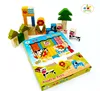 48PCS Beech Wood Children And Boy Girl Animals Kids Educational Toys For Wooden Building Block Set