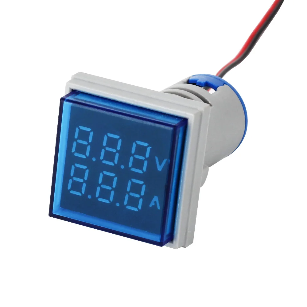 

NIN hot sell 22mm industrial led digital display square panel indicator voltage meter current meter for electronic equipment