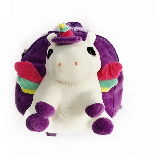 

Crystal super soft  children's schoolbag plush unicorn toy cute unicorn plush bag, As picture