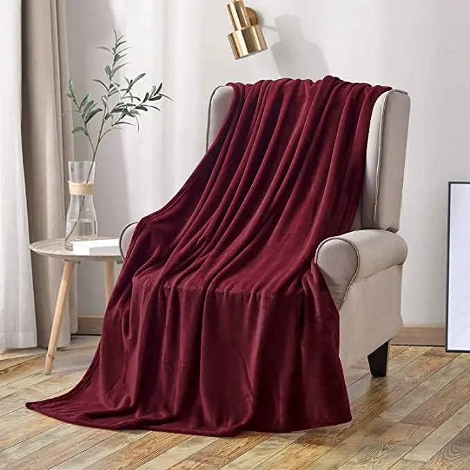 

100%polyester ready sales cheap super soft wholesale custom flannel throw blanket