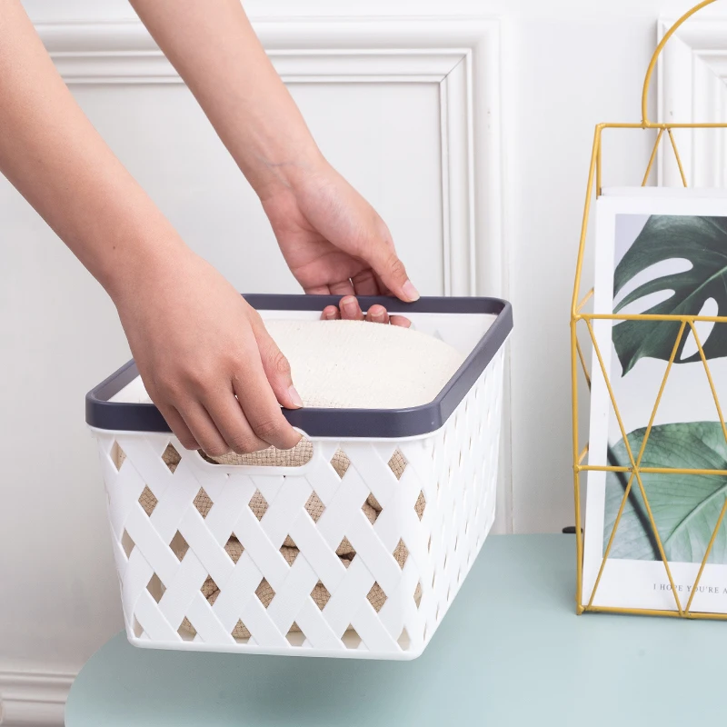 

Rectangle Storage Baskets Bins Laundry Baskets aufbewahrungskorb alpicool Plastic Storage Baskets Home Adults, White ,gray,dark gray