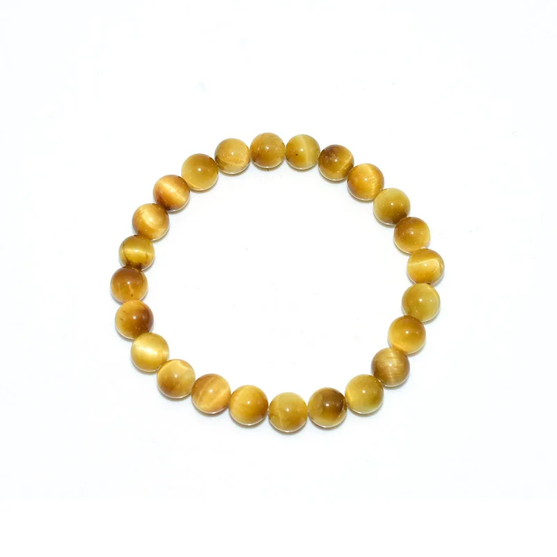 

NAPOLN Natural Stone Beads High Grade Best Selling 4/6/8/10/12/14mm Golden Tiger Eye Bracelet, Yellow