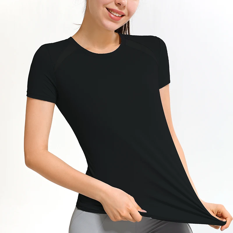 

Quick Drying Yoga Shirts Gym Fitness Sport Short Sleeve Women Yoga Running Training Women Crop Top, Same as picture shows