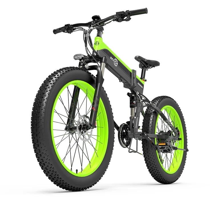 

EU warehouse BEZIOR X1000 foldable electric bicycle portable mountain bike 48V12.8Ah 1000W motor power 26inch wheels