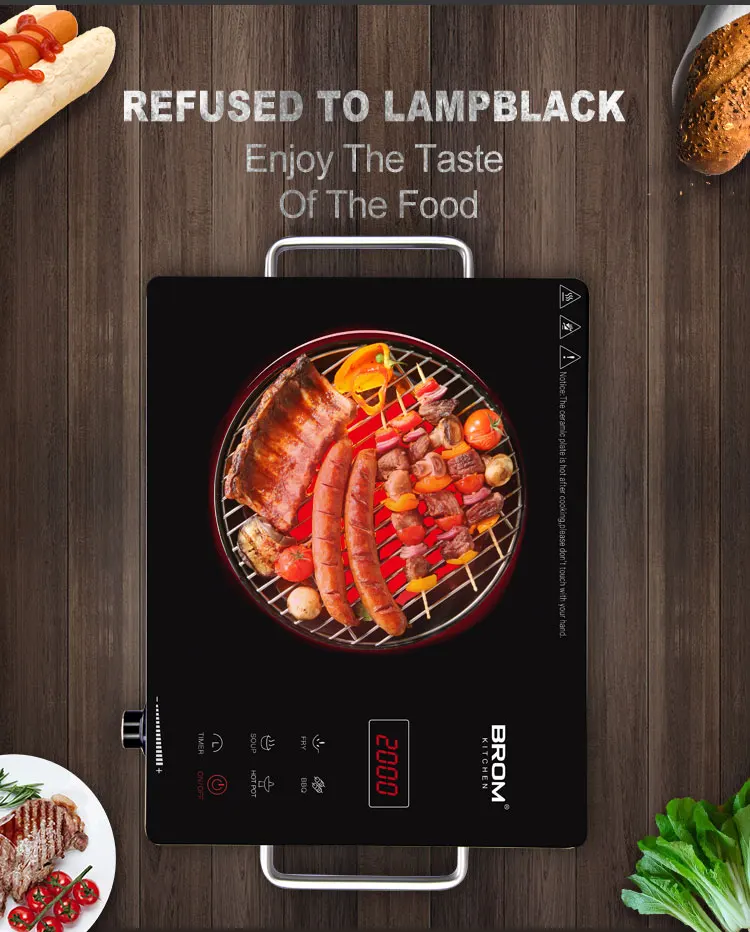 Top Single Burner Electronic Indective Cooktops 1 Hob Portable Infared Stove Induction Cooker