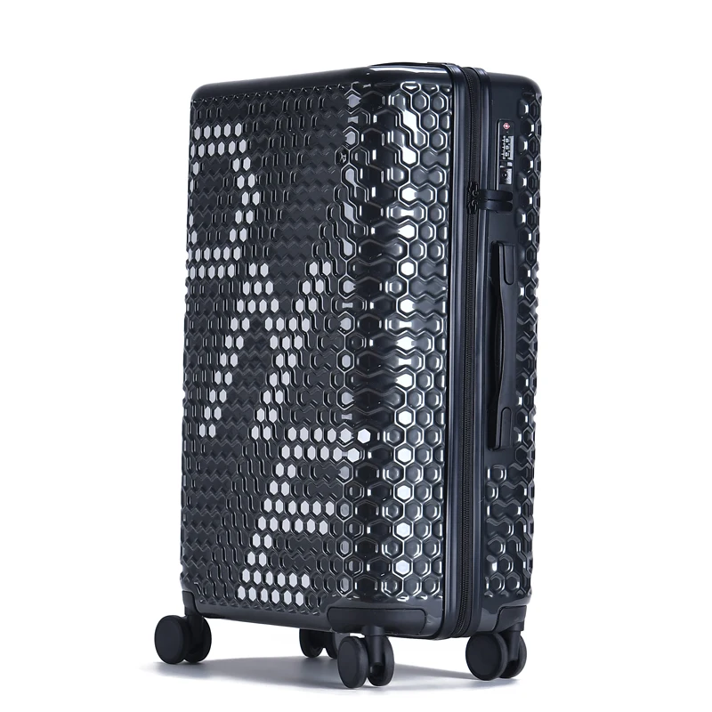 

factory design travel luggage bags ABS PC suitcases mosaic luggage, Red or customized color