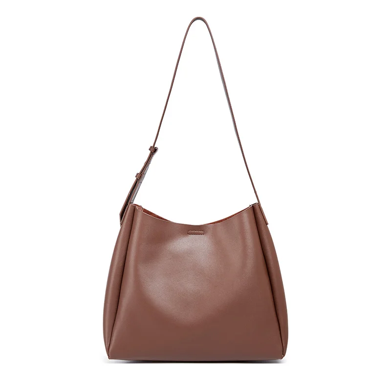 

High quality wholesale plain soft vegan leather handbag tote bag vintage genuine leather tote bags, Black / brown / khaki
