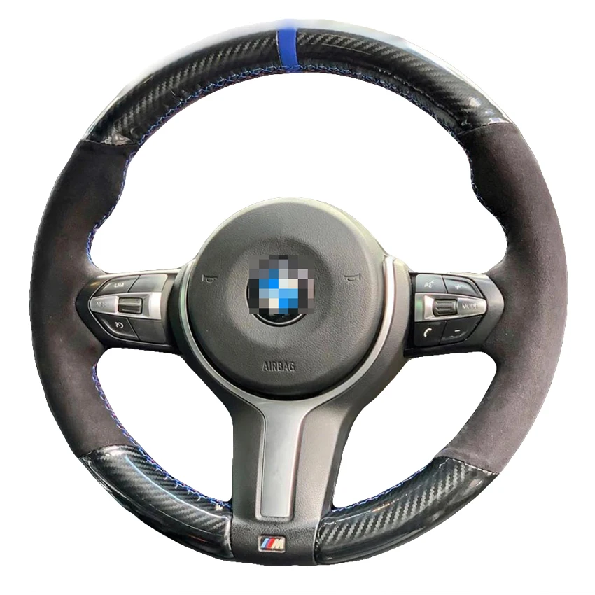

Hand Sewing Carbon Soft Suede Steering Wheel Cover for BMW M F86 F87 F80 F82 F30 F25 F35 F32 F33 F07 F10 F11 F18 F06 F12 F13 F15