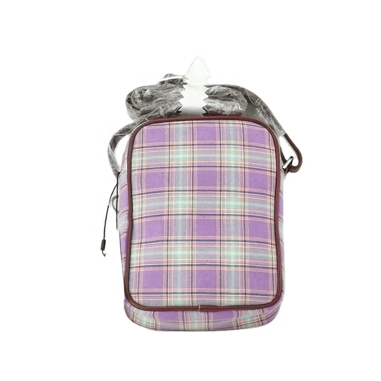 

Solid Check Fabric Single Shoulder Small Bag Light Plastic Carrier Bag, Purple