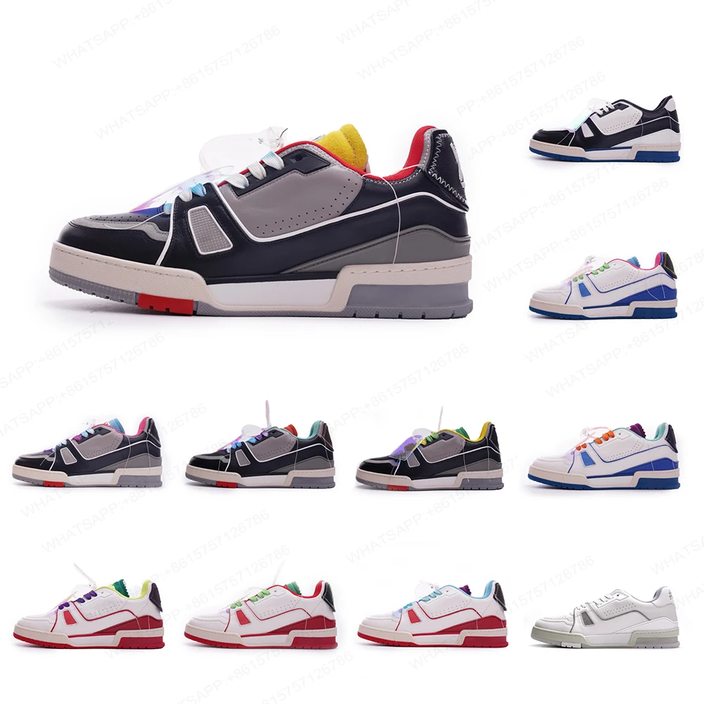 

High Quality Famous Brands Luxury Designer Fashion Men's Causal Stylish Genuine Leather Running Sports Shoes Trainer Sneakers
