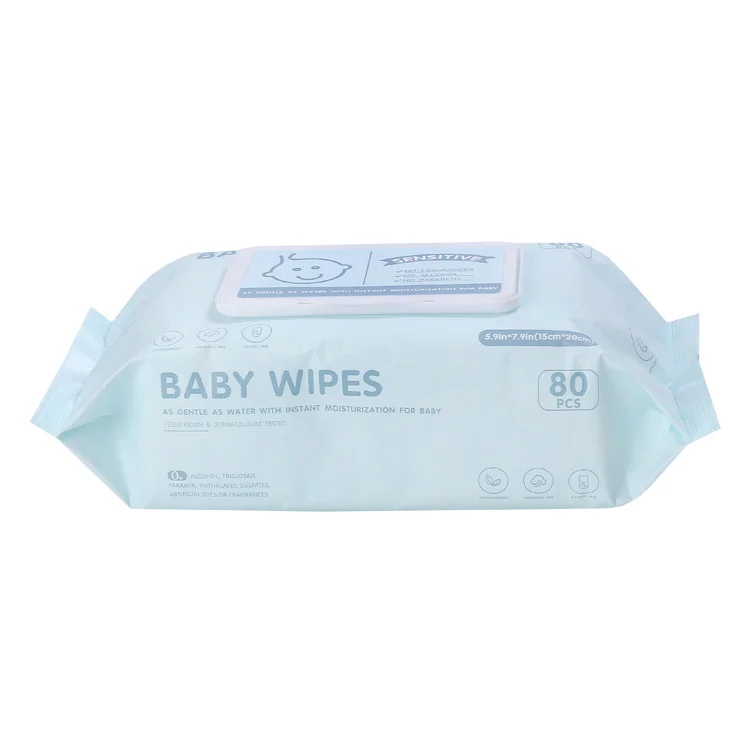 

no stimulation formula Baby wet wipes 80pcs Flushable tender skincare wet wipe