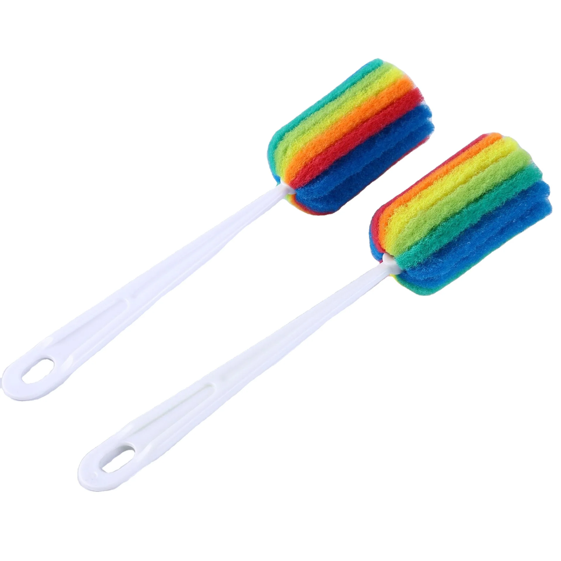

Sponge Cleaning Brush with Plastic Long Handle Feeding Bottle Scrubber Washing Cleaning Brushes for Winebottle, Color