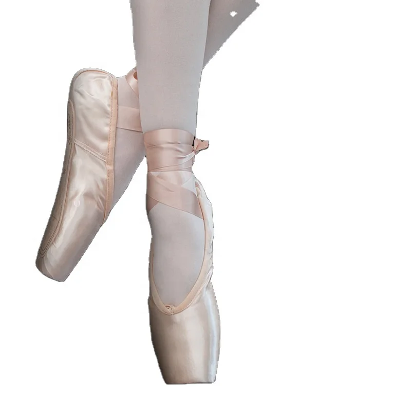 

Lace-up satin flat dance shoes ballet Toe shoe Female professional dancing shoes
