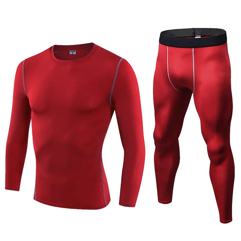 2 Pieces Long Sleeve Sport Shirt&pant Set Men Running Tshirts Gym Sports Clothing Sport Top Men