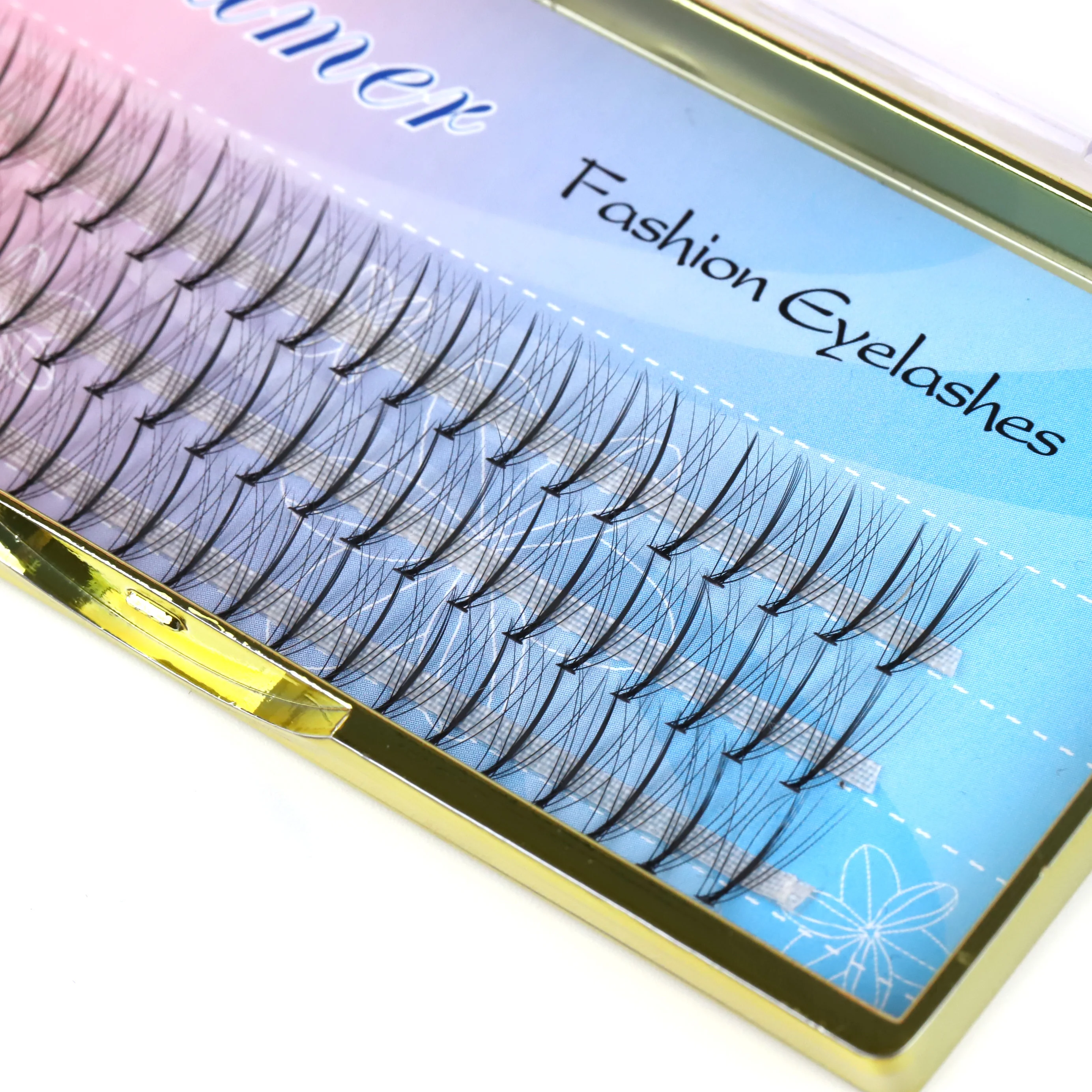 

3d volume individual lashes private label silk mink lashes trays, Jet black