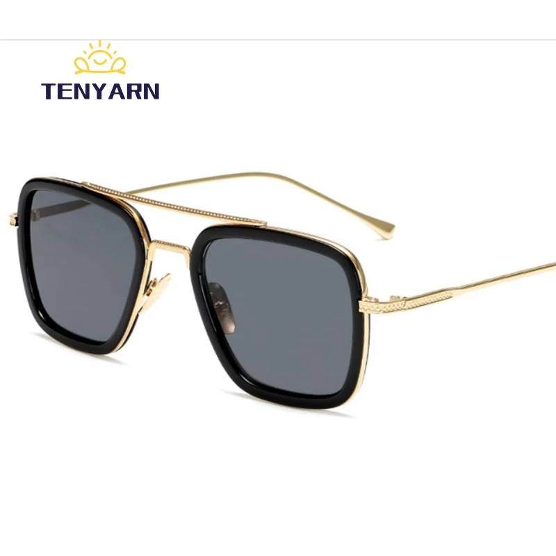 

Luxury Steampunk Men Sunglasses Tony Stark Iron Man Sun Glasses Vintage Metal Eyewear Steam Punk Sunglass UV400 Male Gafas