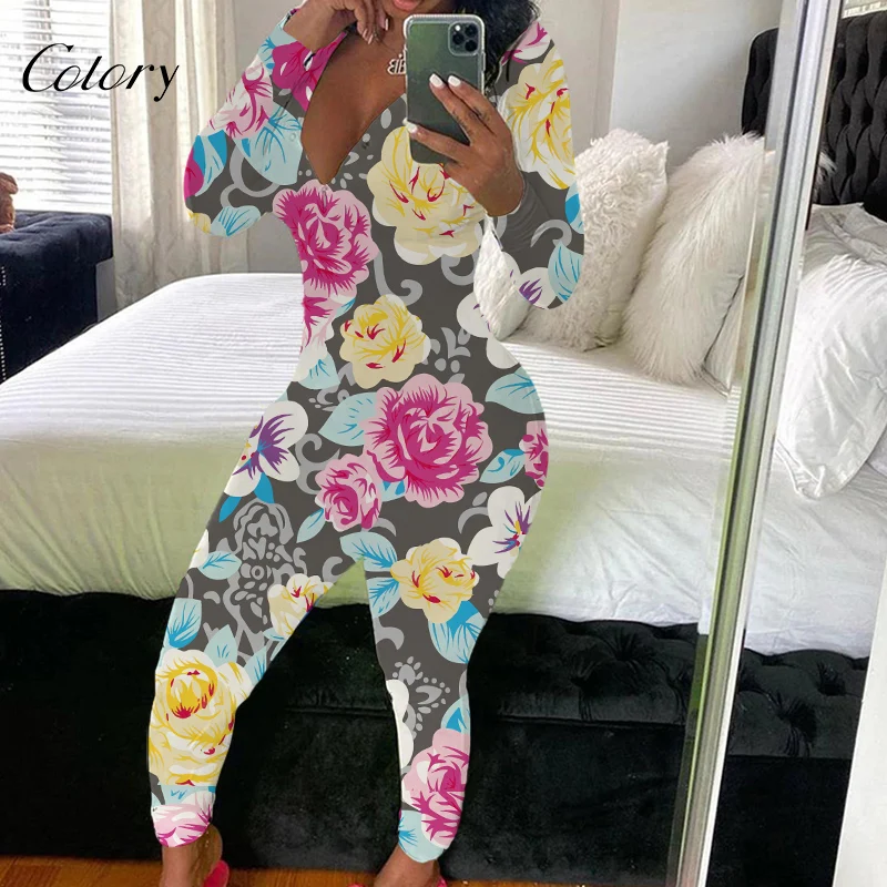 

Colory Custom Made Sexy Pajamas Plus Size Onesie With Butt Flap, Picture shows