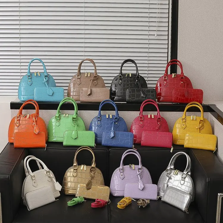 

Hot Selling Wholesale Pu Bolsos Para Mujeres 2 In1 Large Capacity Sea shell Shape Bags Women Handbags Ladies 2023 Shoulder Cross