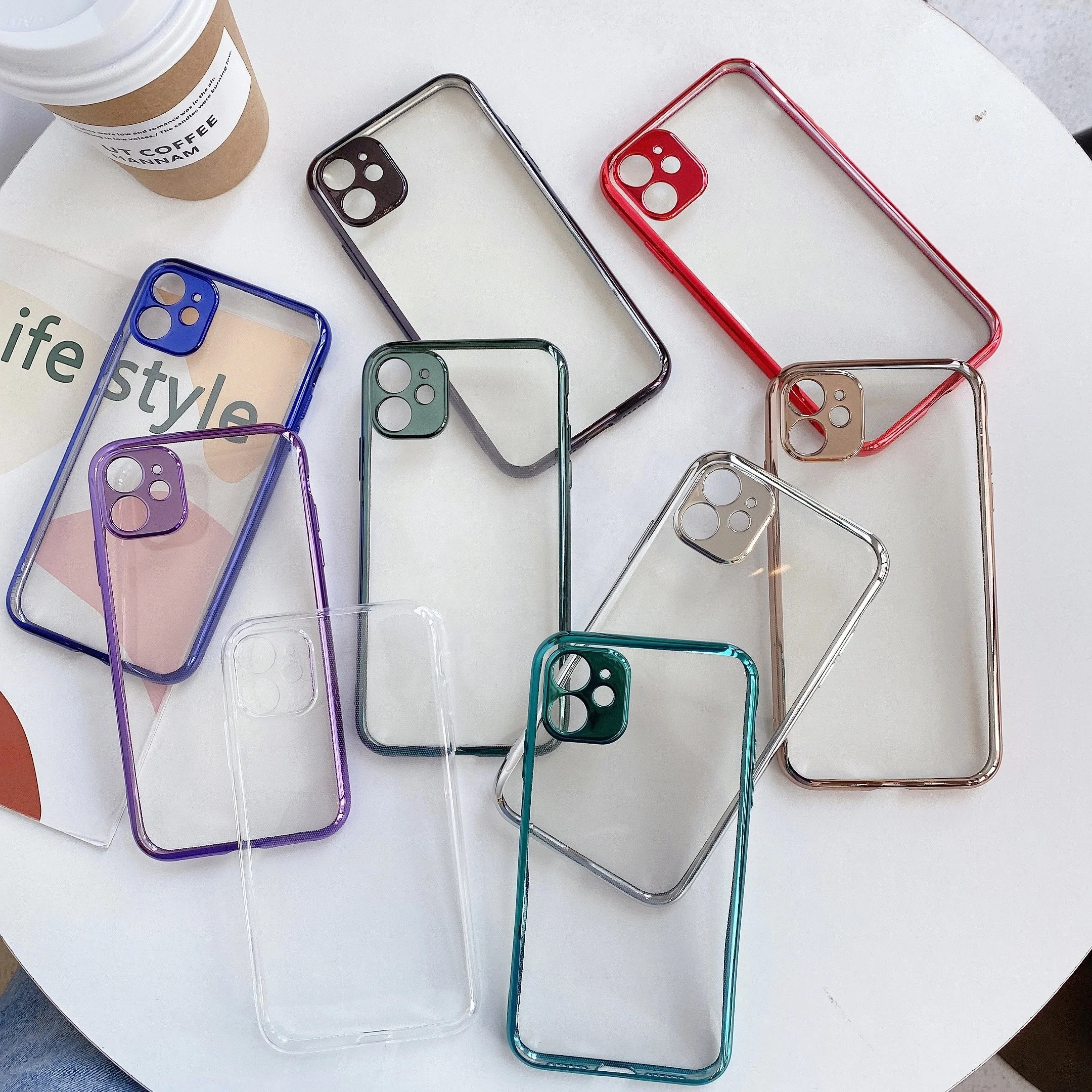 

High Quality Wholesale Case For Iphone 11 Electroplate Transparent Tpu Phone 12 Pro Max