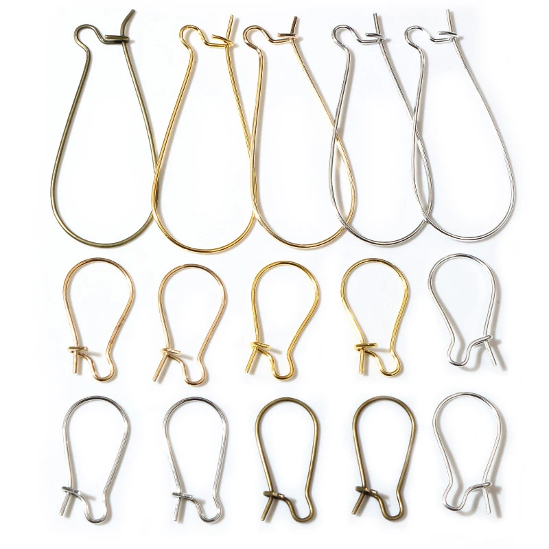 

100pcs/Lot 9x18mm/11x24mm/16x38mm Silver Plated /Rhodium/Gold Earring Hooks Wires for DIY Jewelry Making Findings Supplies