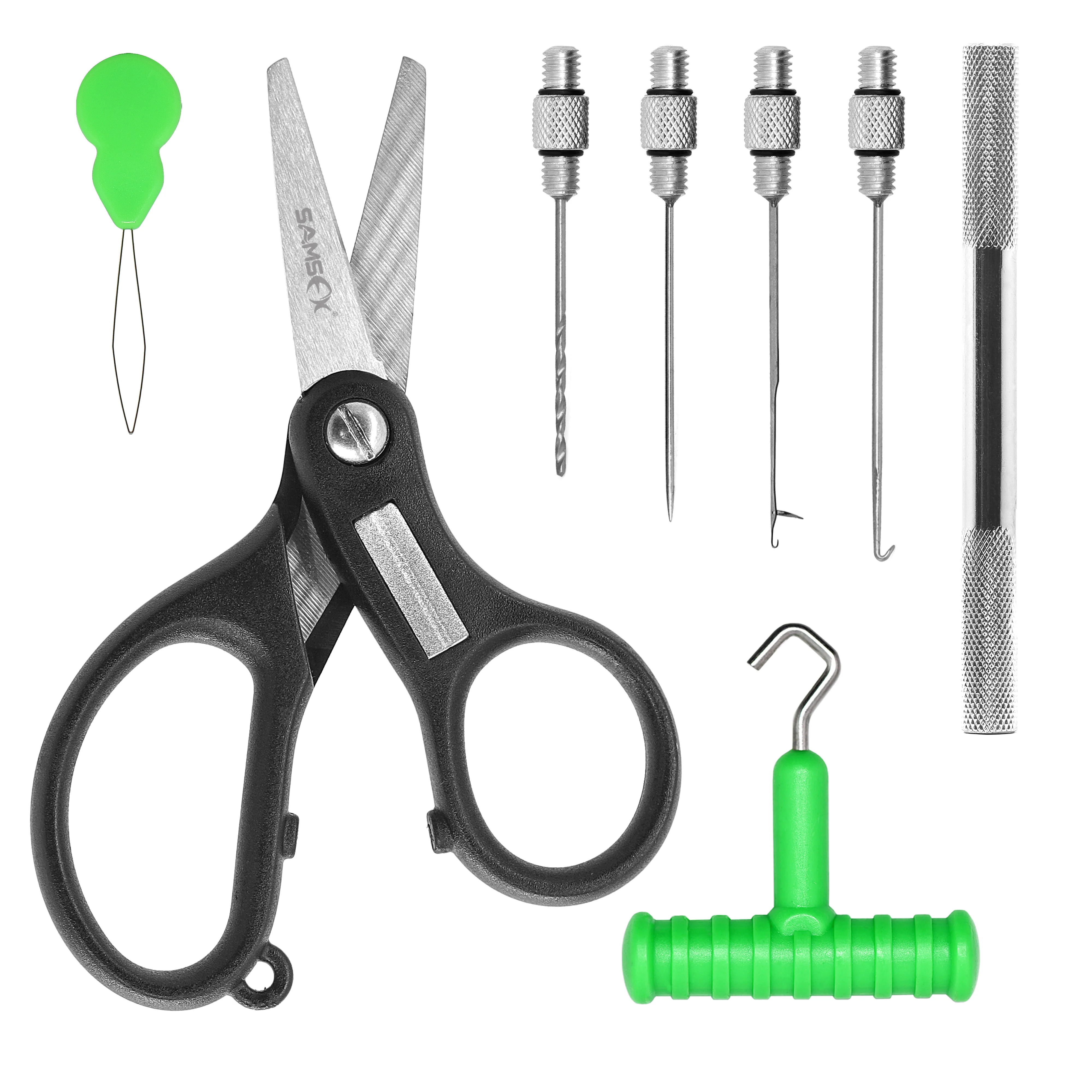 

SAMSFX Carp Fishing Bait Hair Rigs Tool with Scissors Kit Combo Carp Fishing Tackle Baiting Needle