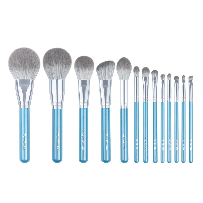 

Makeup Brush 13Pcs Synthetic Hair Brushes Set Powder Blush Foundation Beauty Premium Cosmetics Makeup Brush Set Wood Handle, Customized color