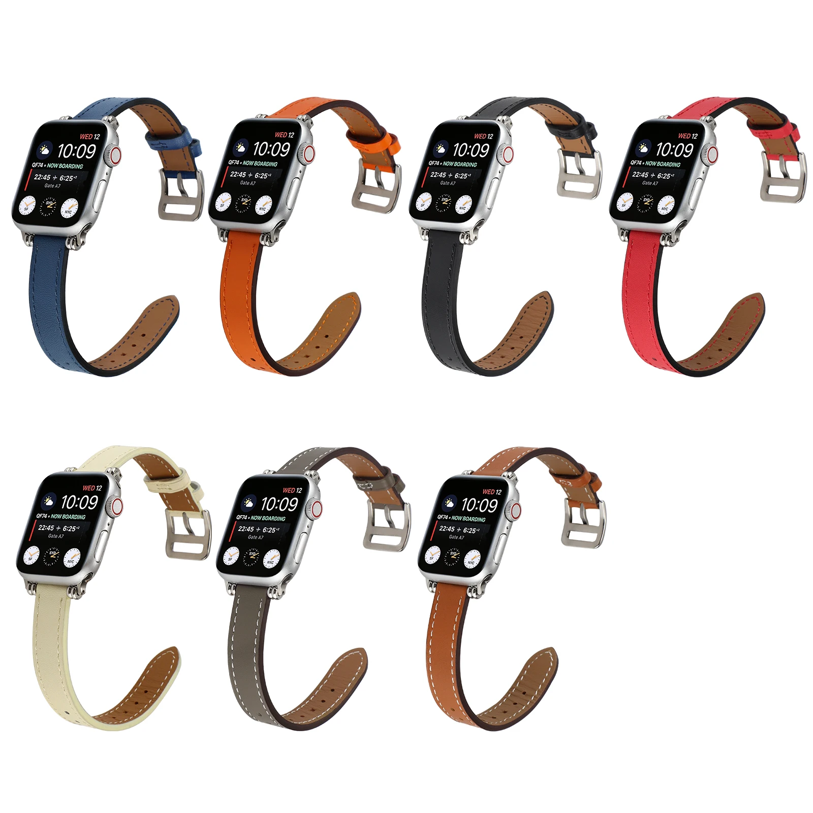 

slim fit Loop for Apple Watch Leather Band 40mm 44mm for iwatch 38mm 42mm Strap series 5 4 3 2 1