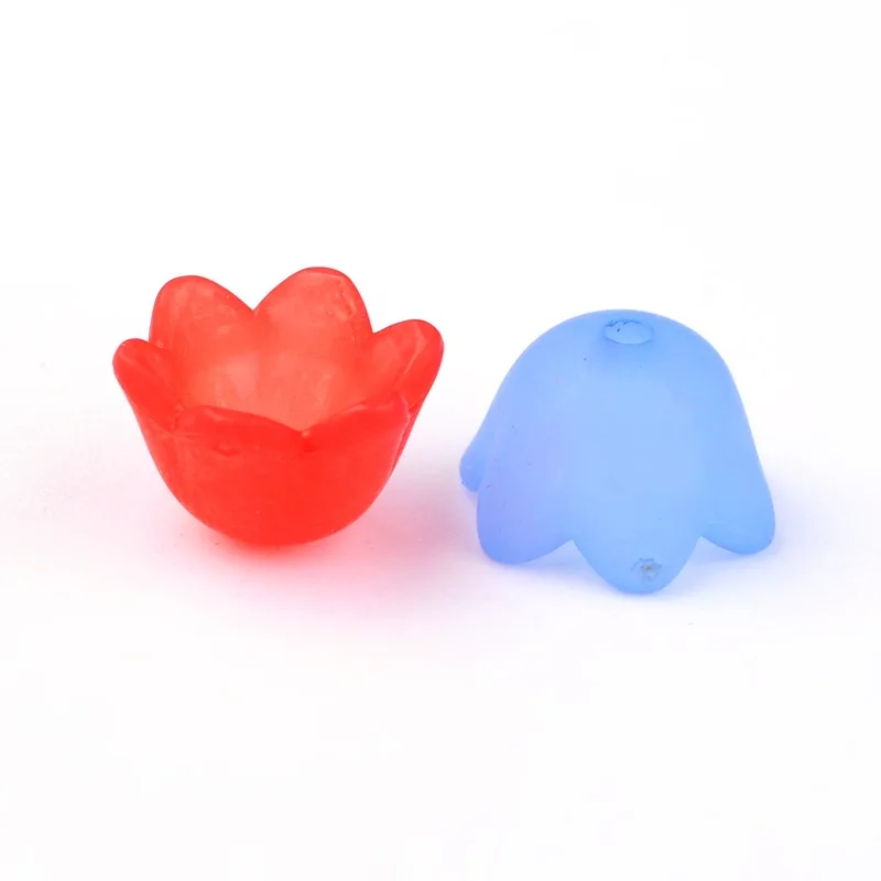 

PandaHall Mixed Color Transparent Acrylic Frosted Flower Bead Caps