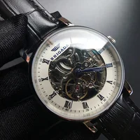 

RTS luxury stainless steel real skeleton seagull mechanical automatic movement transparent caseback wrist watch man for sale