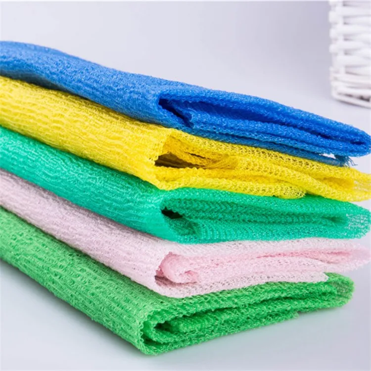 

N320 Nylon Mesh Bath Shower Body Washing Clean Exfoliate Puff Scrubbing Towel Cloth Scrubbers Body Face Bath Towel, 5 colors