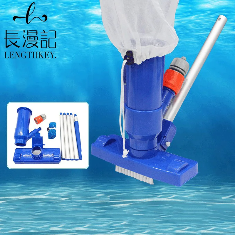 

2022 Amazon Hot Sale Portable Vacuum Nozzle Head Vacuum Plus Bottom Brush Pool Cleaning Kit, Blue