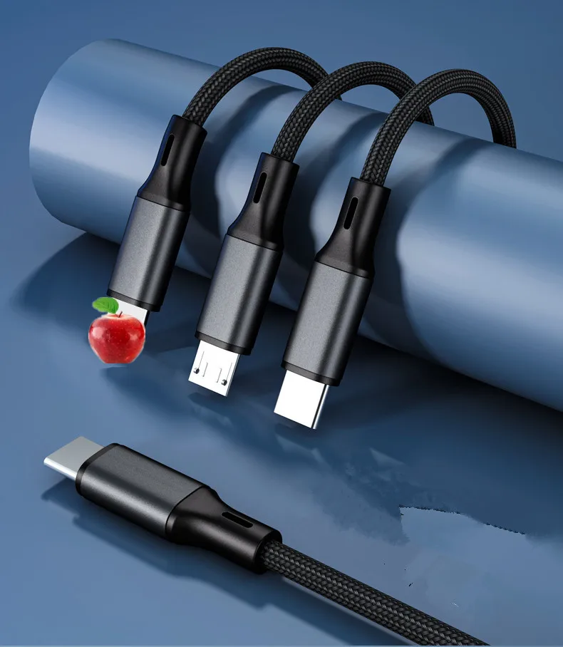 

New car towing three data line three in one quick charging line