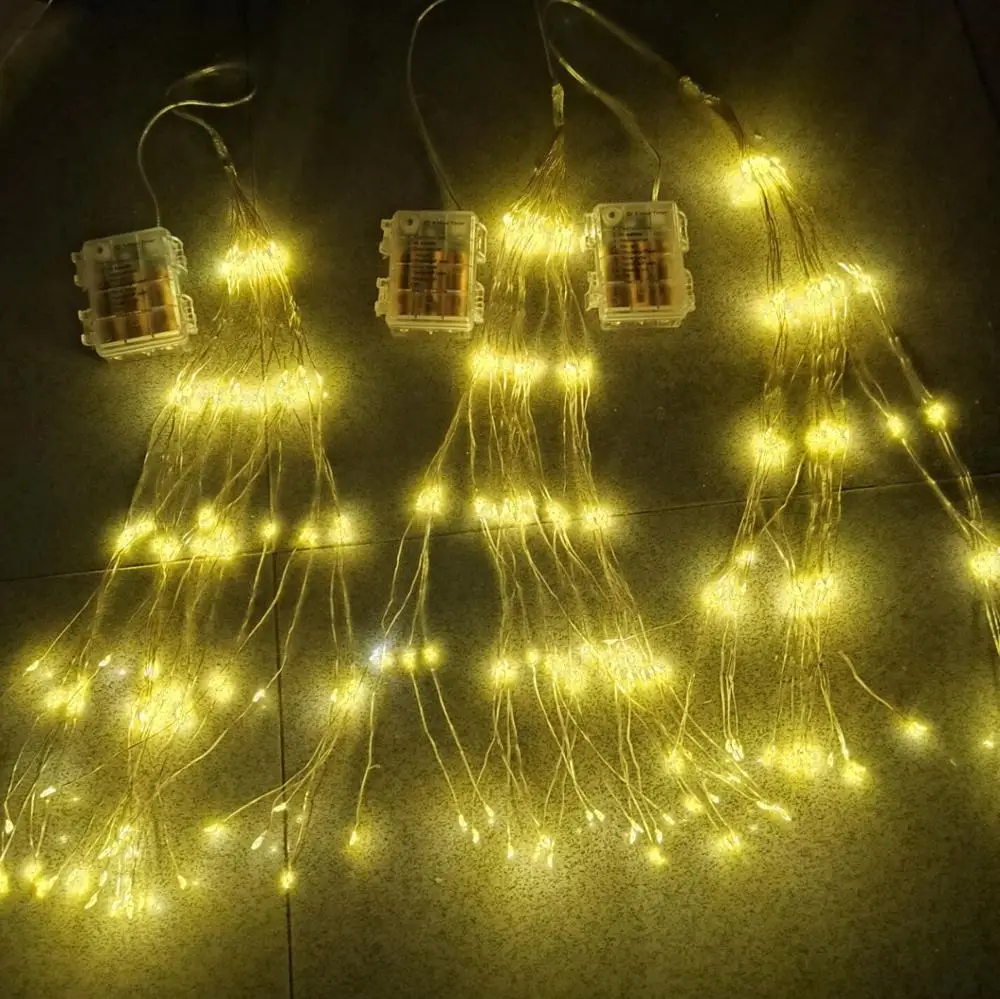 warm white copper wire led light with timer remote control waterproof for Ramadan festival