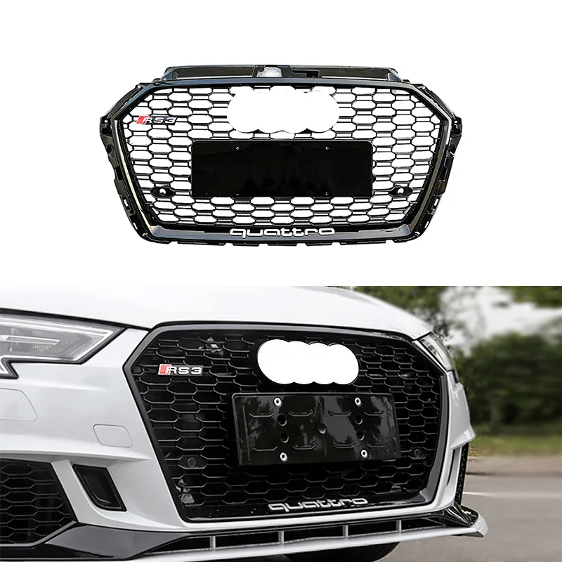 

RS style front grill for Audi A3 S3 8V.5 RS3 Honeycomb auto grill refit A3 car grille modification 2017 2018 2019