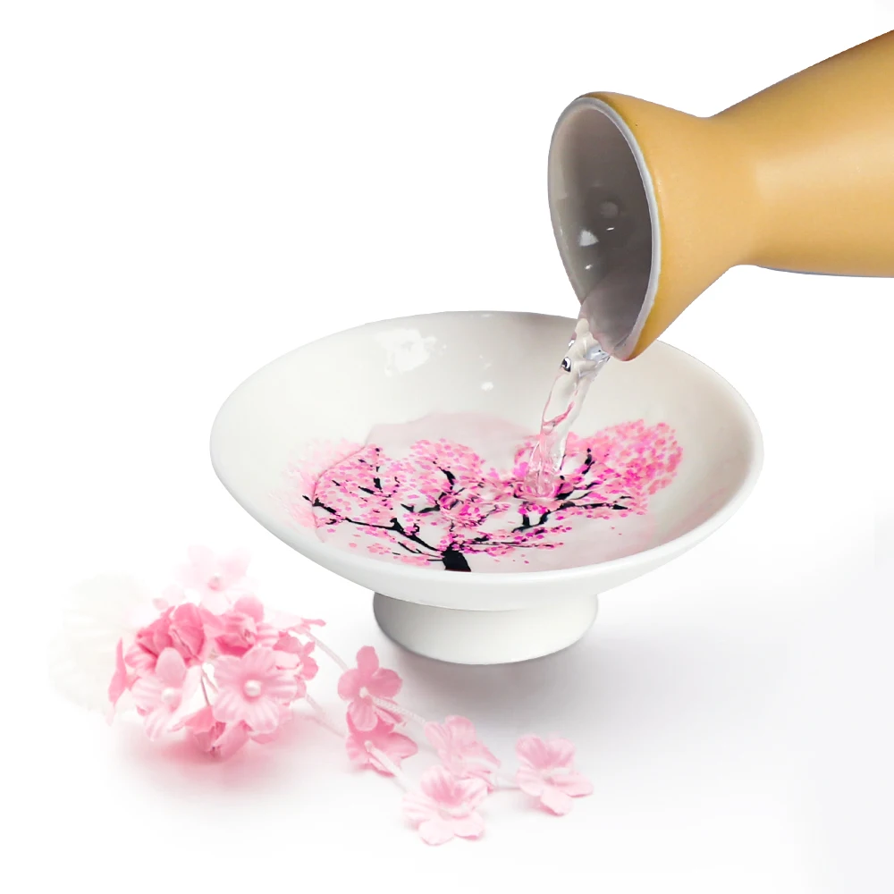 

Gift Small Set Sakura Traditional 50 ML Japanese Wholesale Custom Ceramic Sake Cup, Customized