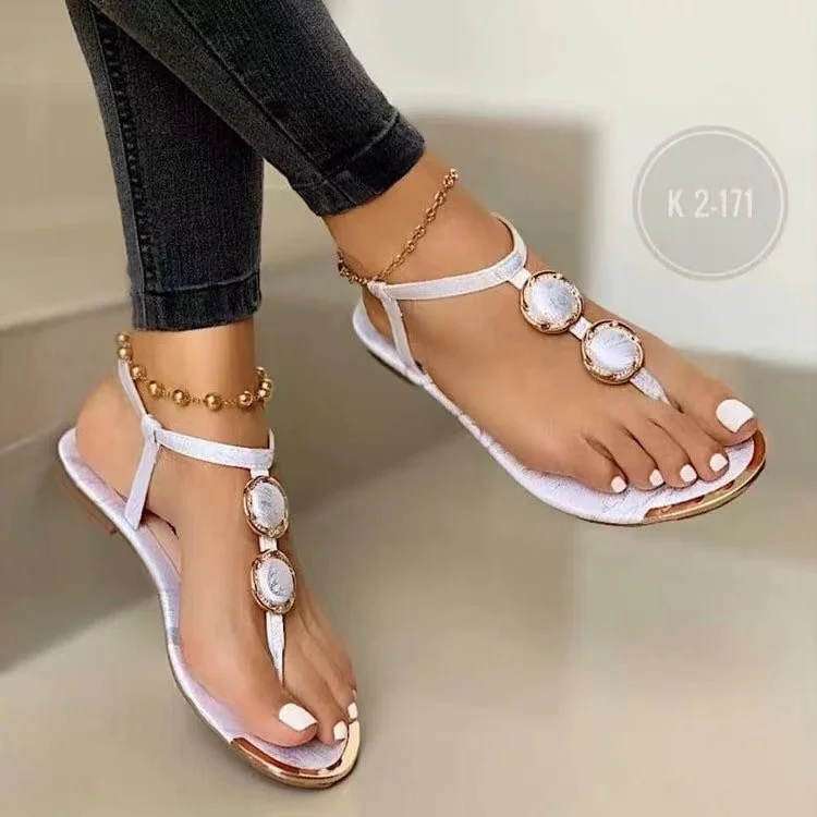 

2022 Wholesale best sellers new arrivals womens casual flat shoes fashion flip flops sandals outdoor beach out street plus size, Black, white and gold