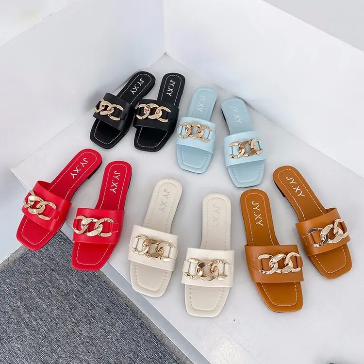 

2021 Fashion chain New Style flat slipper For Lady MSx66