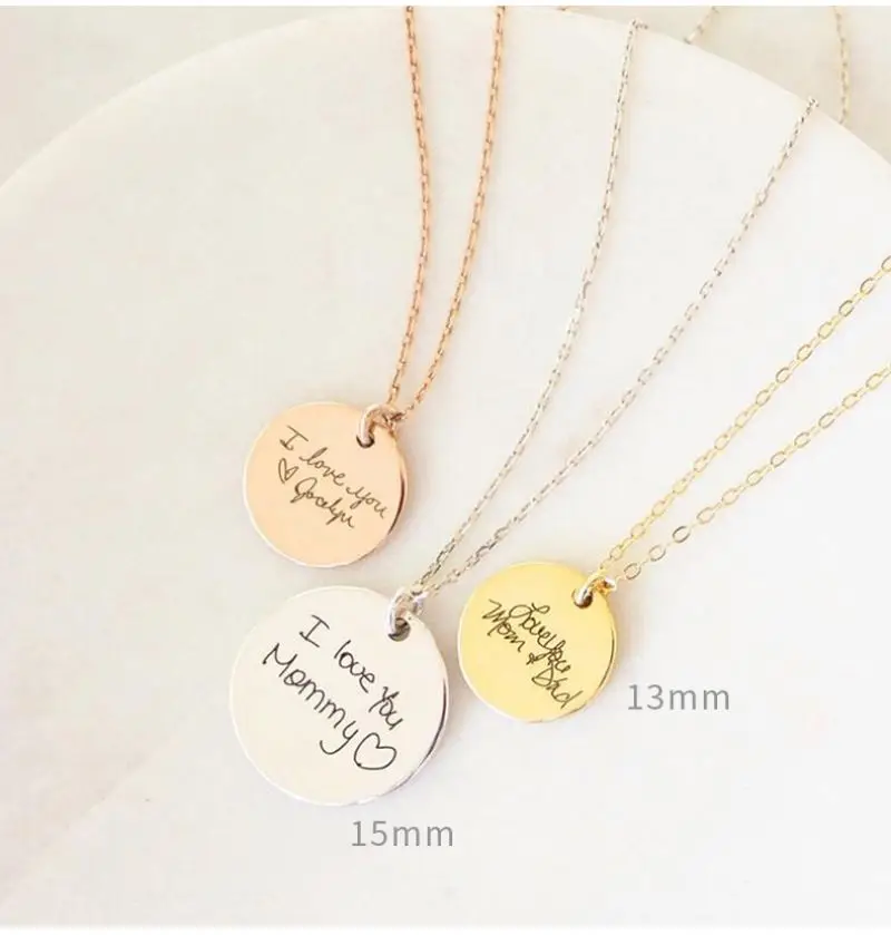 

New Trend Gold Plated Round Custom Name Pendant Necklace 18k Gold Plated Stainless Steel, Rose gold \ golden \silver