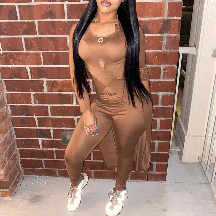 

Fashion Clothing Solid Long Sleeve Womens Sets Pants And Top Autumn 2 Piece Fashion Women Outfit Set -PT, Black,blue,brown