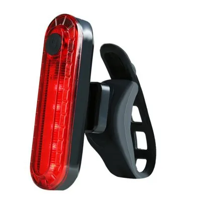 

LED Red Bicycle Night Safety Tail Light USB Rechargeable Warning Bike Back Rear Light, Black